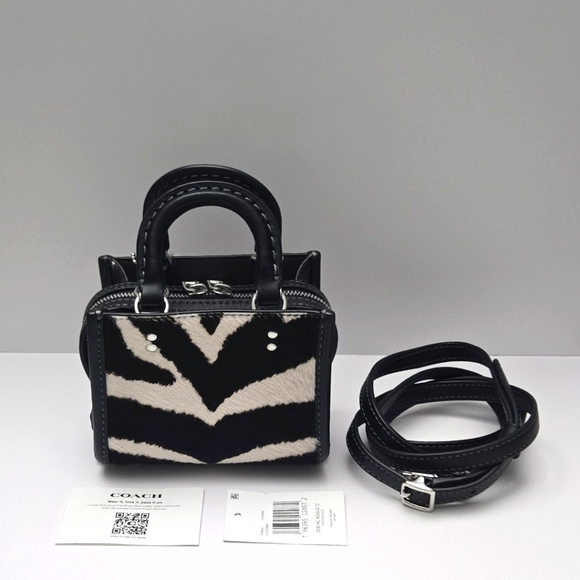 Coach Rogue Bag 12 In Haircalf With Zebra Print mini bag - Picture 2 of 6